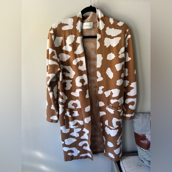 Animal Print Open Front Cardigan Small - Picture 6 of 11
